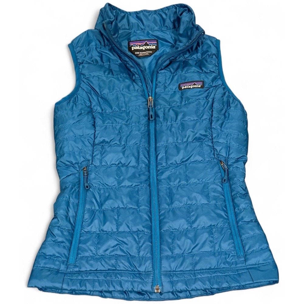 Patagonia Nano Puff Vest Womens XXS Blue Quilted Primaloft Insulated Puffer